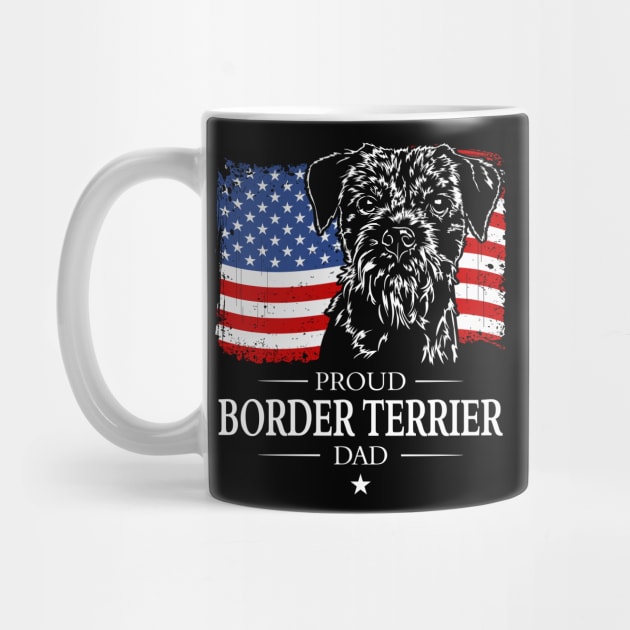 Border Terrier Dad American Flag patriotic dog by wilsigns